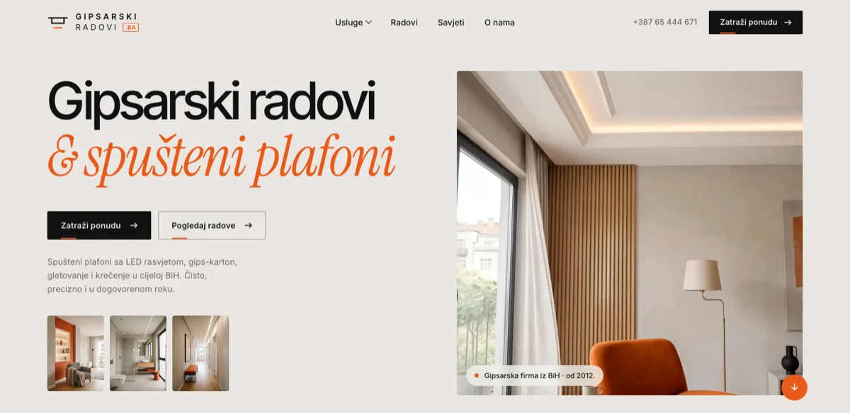 Web design: Gipsarski radovi